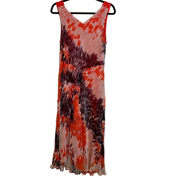Chelsea Design Red White Black 100% Silk Dress Sz 12 - Picture 5 of 12